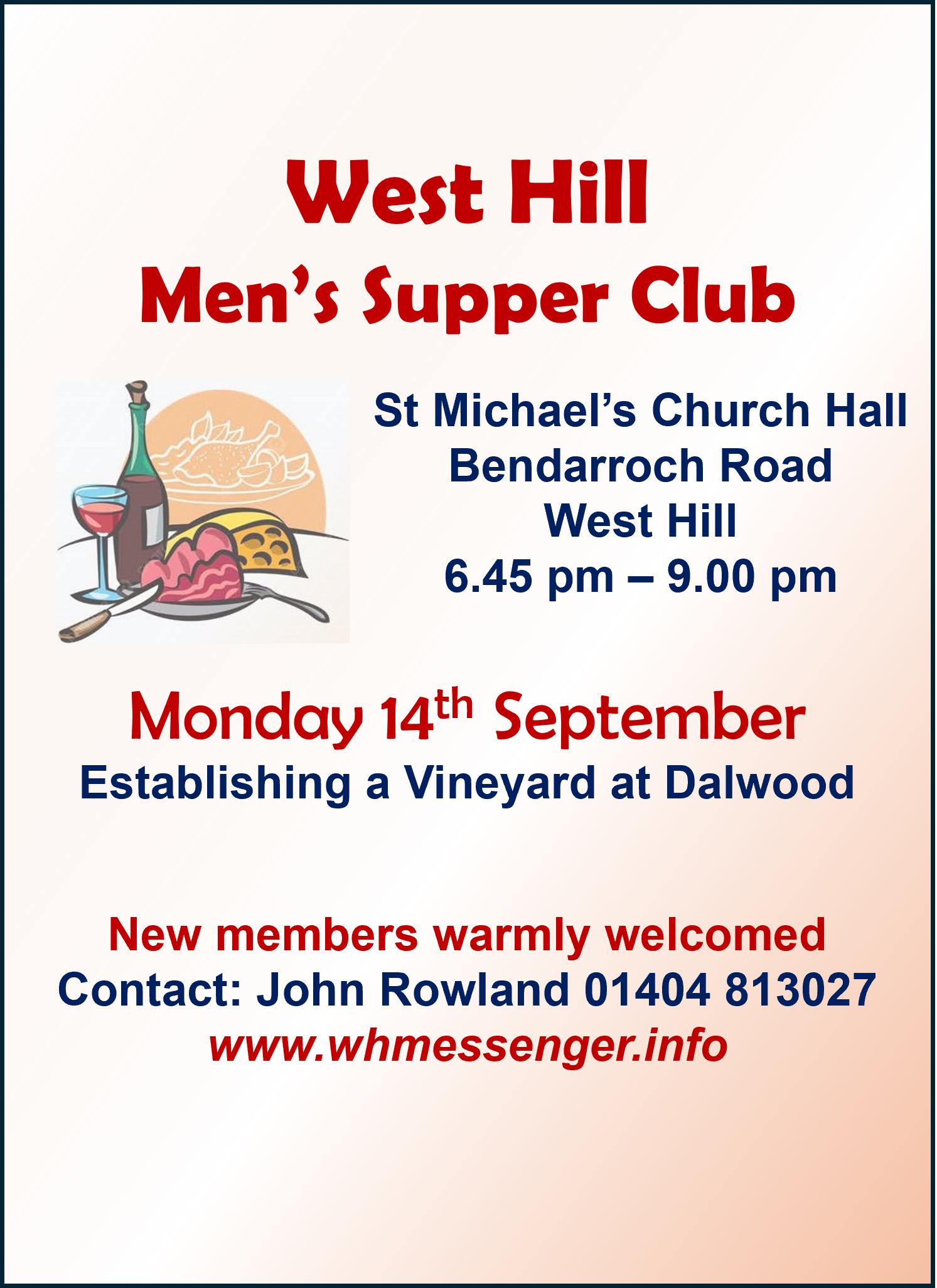 Supper club Aug - sep 2026