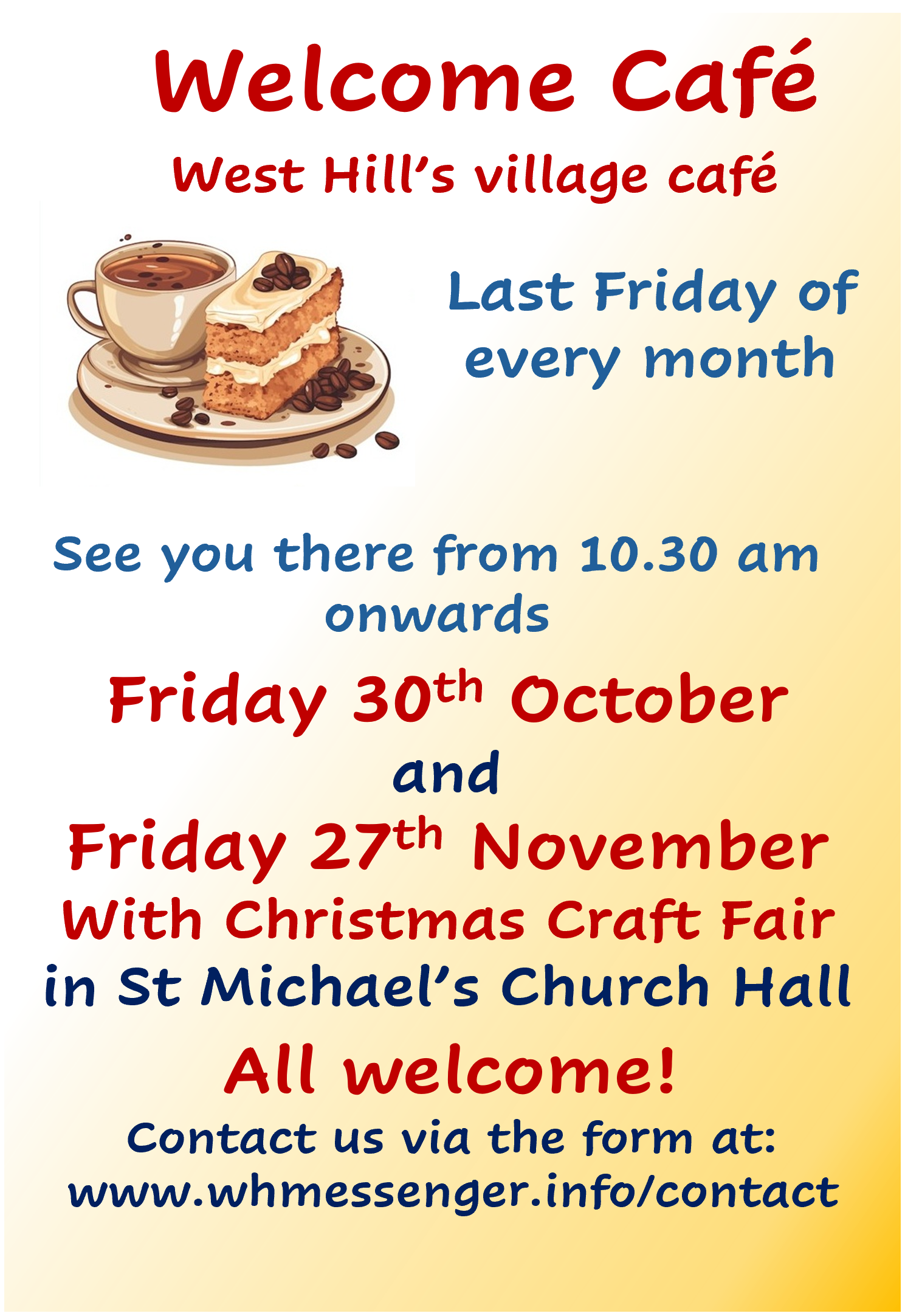 Welcome Cafe Oct - Nov 2026